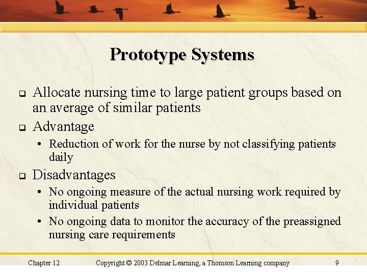 Prototype Systems q q Allocate nursing time to large patient groups based on an Prototype Systems q q Allocate nursing time to large patient groups based on an