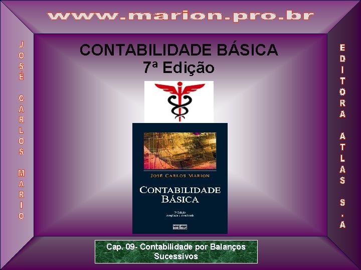 CONTABILIDADE BÁSICA 7ª Edição 1 Cap. 09 - Contabilidade por Balanços Sucessivos Prof. Dr.