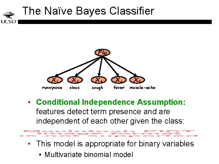 The Naïve Bayes Classifier Flu X 1 runnynose X 2 sinus X 3 cough The Naïve Bayes Classifier Flu X 1 runnynose X 2 sinus X 3 cough