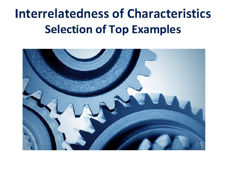 Interrelatedness of Characteristics Selection of Top Examples 