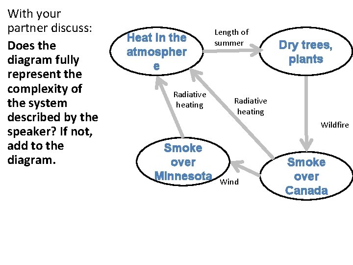 With your partner discuss: Does the diagram fully represent the complexity of the system