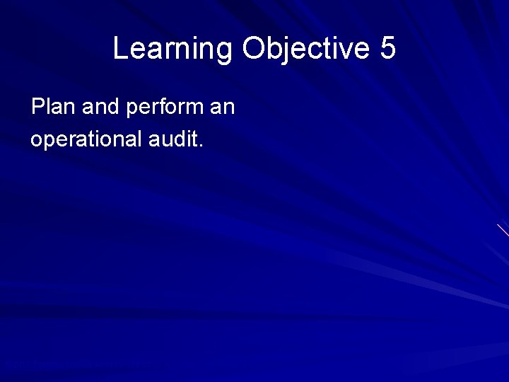Learning Objective 5 Plan and perform an operational audit. © 2010 Prentice Hall Business