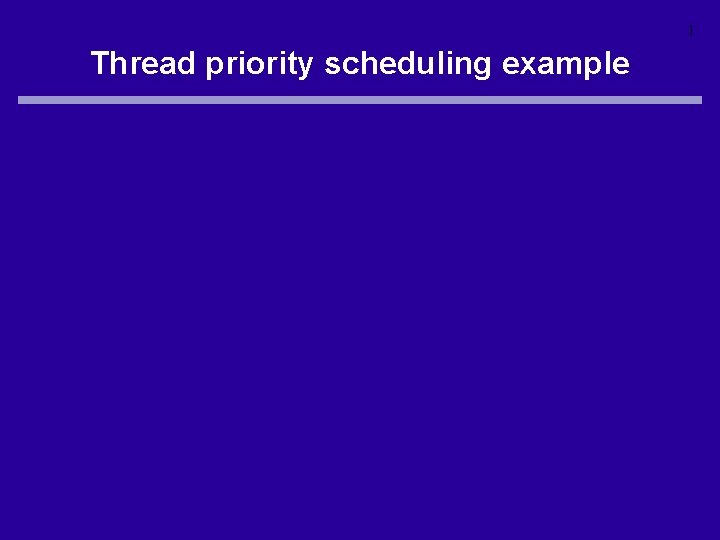 1 Thread priority scheduling example 