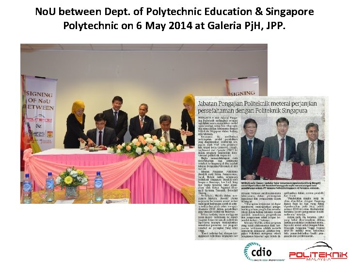No. U between Dept. of Polytechnic Education & Singapore Polytechnic on 6 May 2014