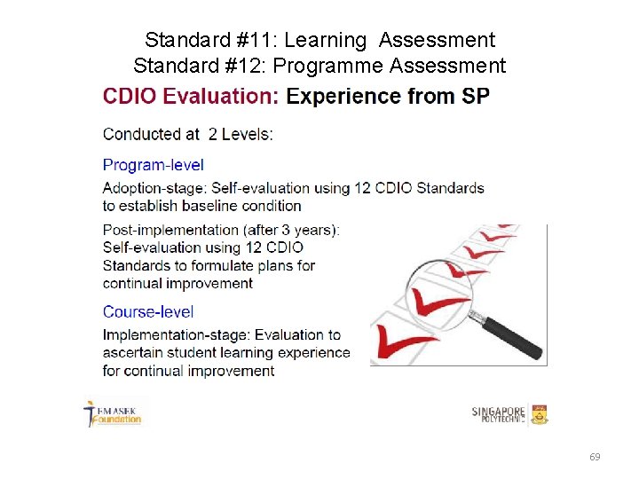 Standard #11: Learning Assessment Standard #12: Programme Assessment 69 