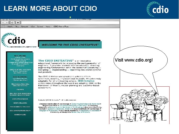 Visit www. cdio. org! 