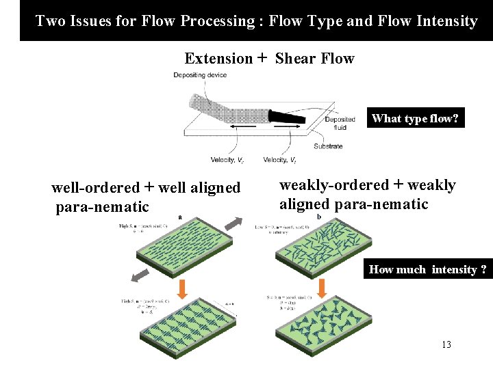 Two Issues for Flow Processing : Flow Type and Flow Intensity Extension + Shear