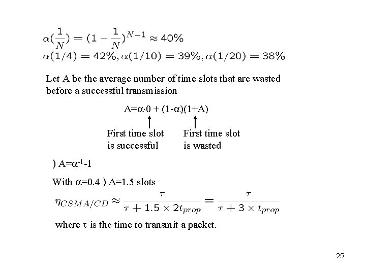 Let A be the average number of time slots that are wasted before a