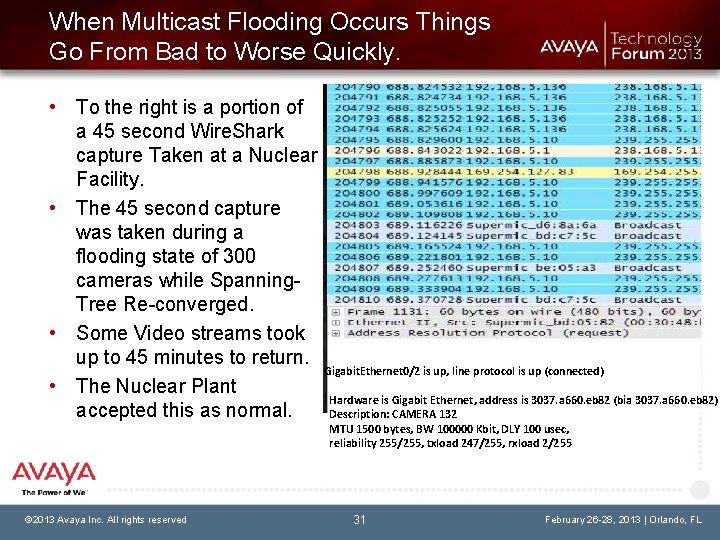 When Multicast Flooding Occurs Things Go From Bad to Worse Quickly. • To the