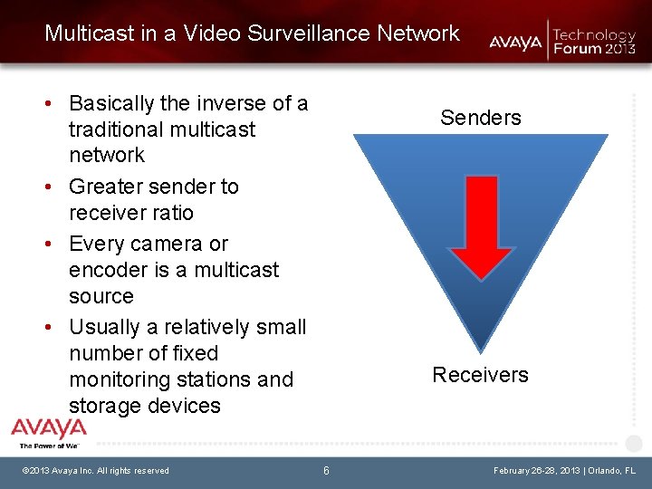 Multicast in a Video Surveillance Network • Basically the inverse of a traditional multicast