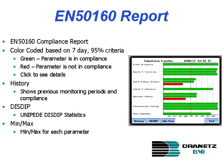 EN 50160 Report • EN 50160 Compliance Report • Color Coded based on 7