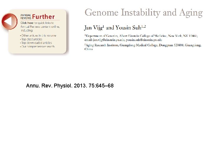 Annu. Rev. Physiol. 2013. 75: 645– 68 Annu. Rev. Physiol. 2013. 75: 645– 68