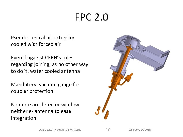 FPC 2. 0 Pseudo-conical air extension cooled with forced air Even if against CERN’s