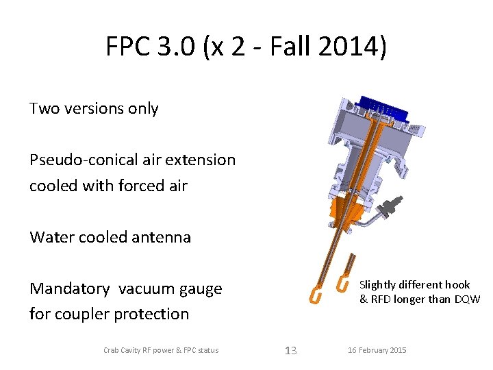 FPC 3. 0 (x 2 - Fall 2014) Two versions only Pseudo-conical air extension