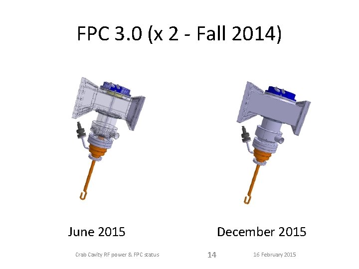 FPC 3. 0 (x 2 - Fall 2014) June 2015 Crab Cavity RF power