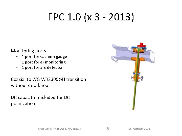 FPC 1. 0 (x 3 - 2013) Monitoring ports • 1 port for vacuum