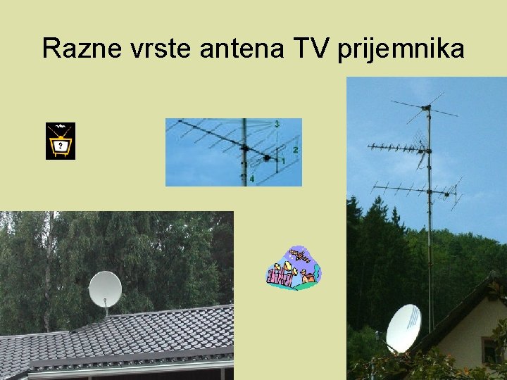 Razne vrste antena TV prijemnika 