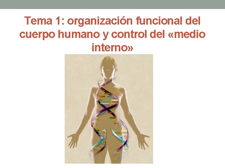 Tema 1: organización funcional del cuerpo humano y control del «medio interno» 