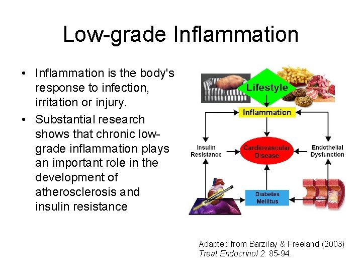 Low-grade Inflammation • Inflammation is the body's response to infection, irritation or injury. •