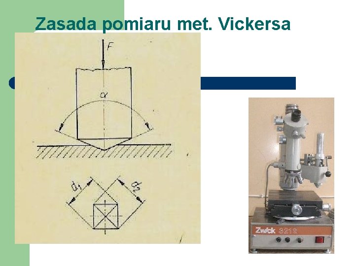 Zasada pomiaru met. Vickersa 