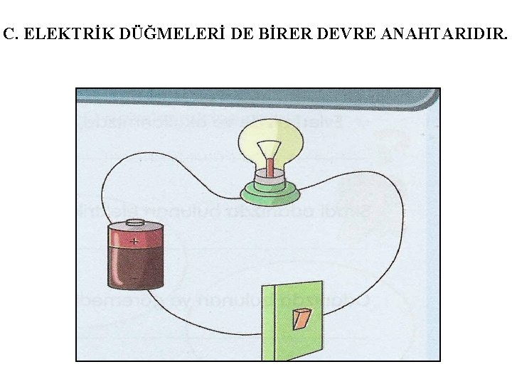 C. ELEKTRİK DÜĞMELERİ DE BİRER DEVRE ANAHTARIDIR. 