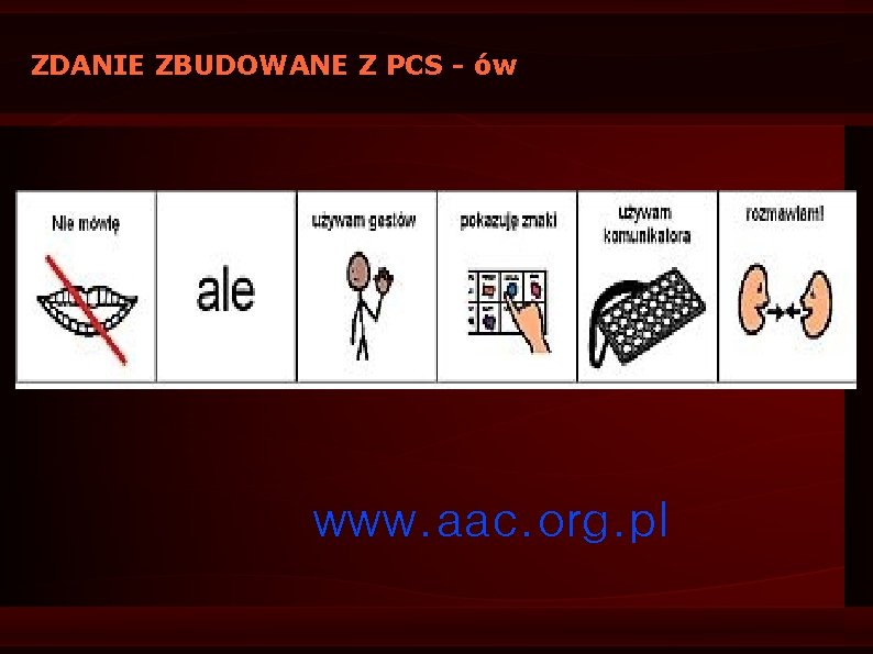 ZDANIE ZBUDOWANE Z PCS - ów www. aac. org. pl ZDANIE ZBUDOWANE Z PCS - ów www. aac. org. pl