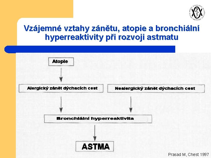 Vzájemné vztahy zánětu, atopie a bronchiální hyperreaktivity při rozvoji astmatu Prasad M, Chest 1997
