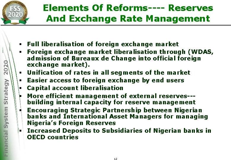 Financial System Strategy 2020 Elements Of Reforms---- Reserves And Exchange Rate Management § Full