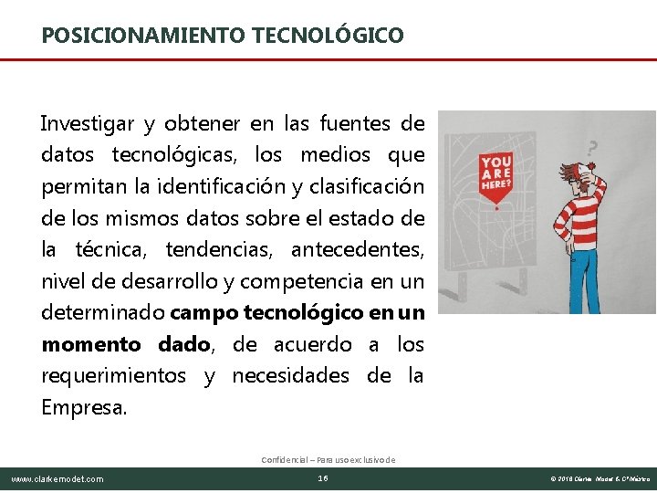 POSICIONAMIENTO TECNOLÓGICO Investigar y obtener en las fuentes de datos tecnológicas, los medios que