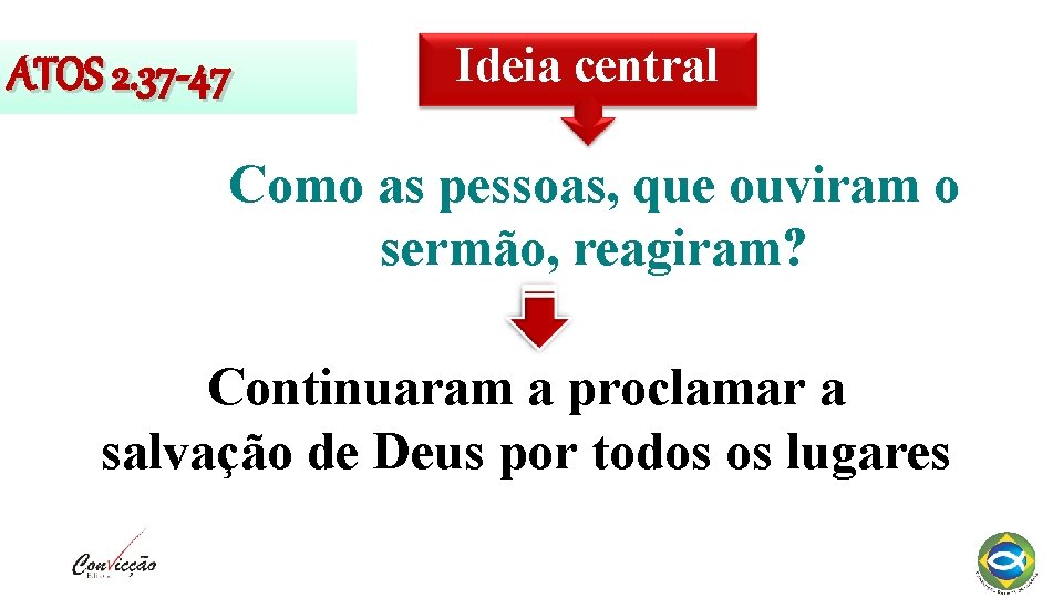 ATOS 2. 37 -47 Ideia central Como as pessoas, que ouviram o sermão, reagiram?