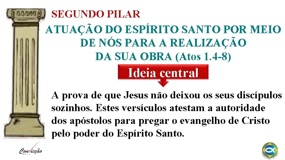 SEGUNDO PILAR ATUAÇÃO DO ESPÍRITO SANTO POR MEIO DE NÓS PARA A REALIZAÇÃO DA