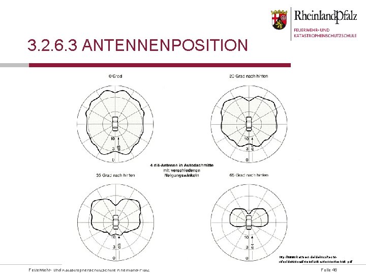 3. 2. 6. 3 ANTENNENPOSITION http: //www. kathrein. de/de/mcs/techninfos/download/mobilfunk-antennentechnik. pdf Feuerwehr- und Katastrophenschutzschule Rheinland-Pfalz