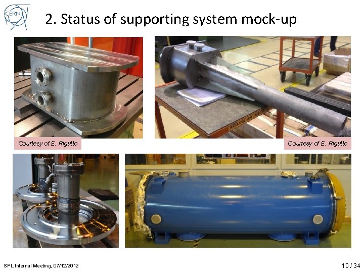 2. Status of supporting system mock-up Courtesy of E. Rigutto SPL Internal Meeting, 07/12/2012