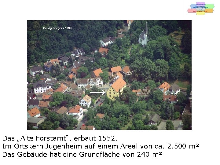 → Das „Alte Forstamt“, erbaut 1552. Im Ortskern Jugenheim auf einem Areal von ca.