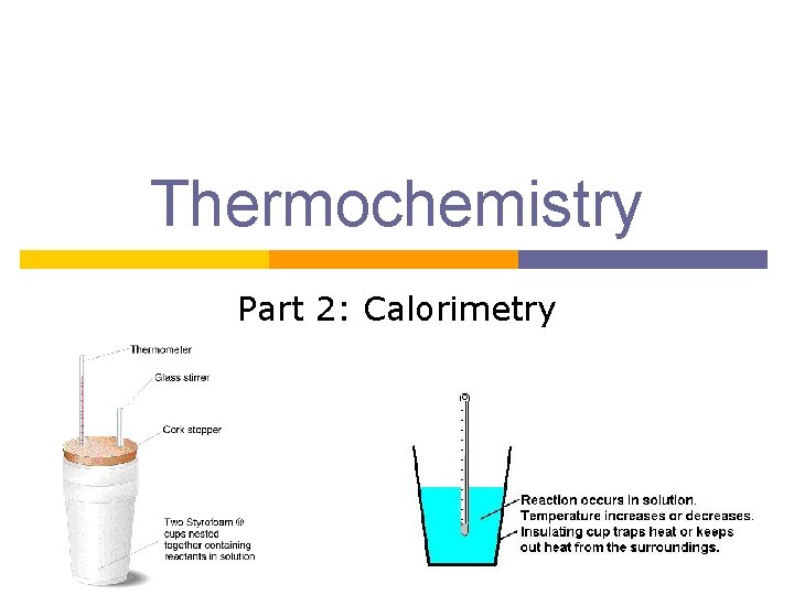 Thermochemistry Part 2: Calorimetry 