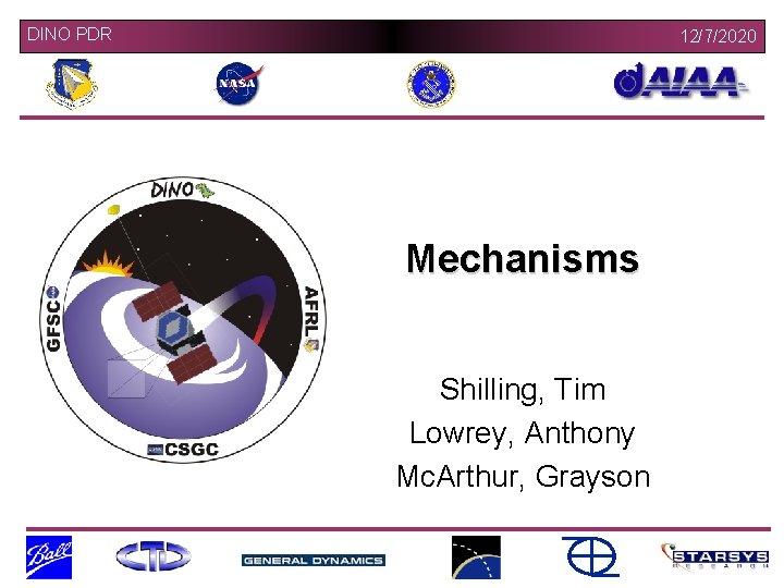 DINO PDR 12/7/2020 Mechanisms Shilling, Tim Lowrey, Anthony Mc. Arthur, Grayson 
