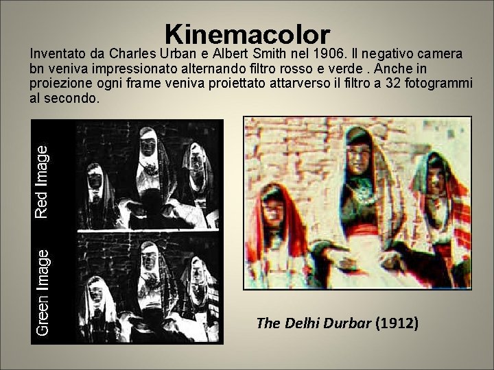 Kinemacolor Inventato da Charles Urban e Albert Smith nel 1906. Il negativo camera bn Kinemacolor Inventato da Charles Urban e Albert Smith nel 1906. Il negativo camera bn