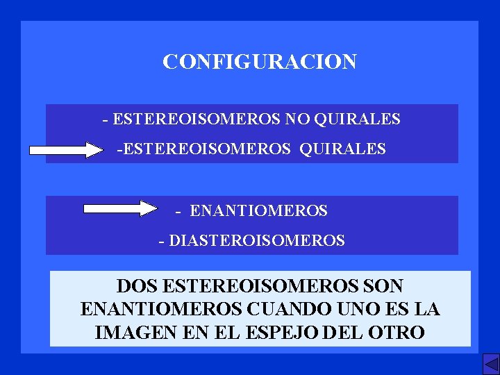 CONFIGURACION - ESTEREOISOMEROS NO QUIRALES -ESTEREOISOMEROS QUIRALES - ENANTIOMEROS - DIASTEROISOMEROS DOS ESTEREOISOMEROS SON