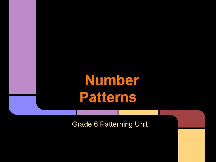 Number Patterns Grade 6 Patterning Unit 