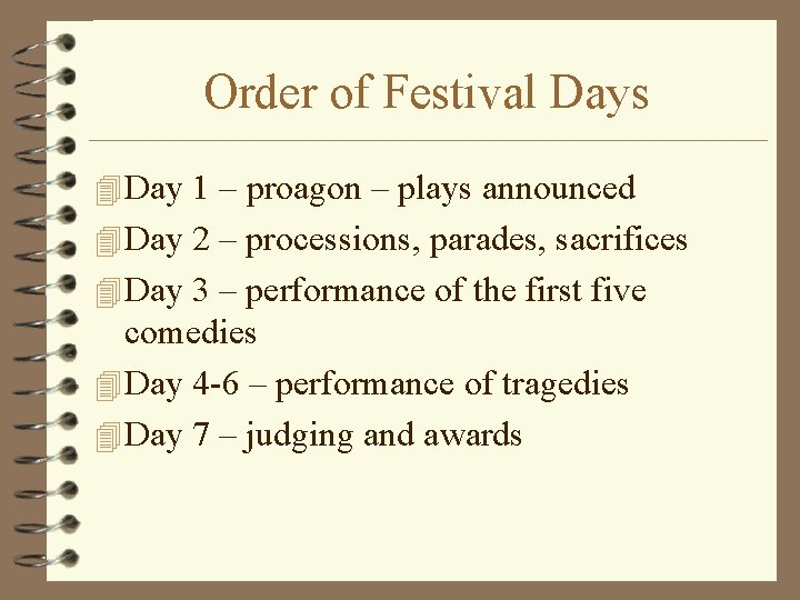 Order of Festival Days 4 Day 1 – proagon – plays announced 4 Day