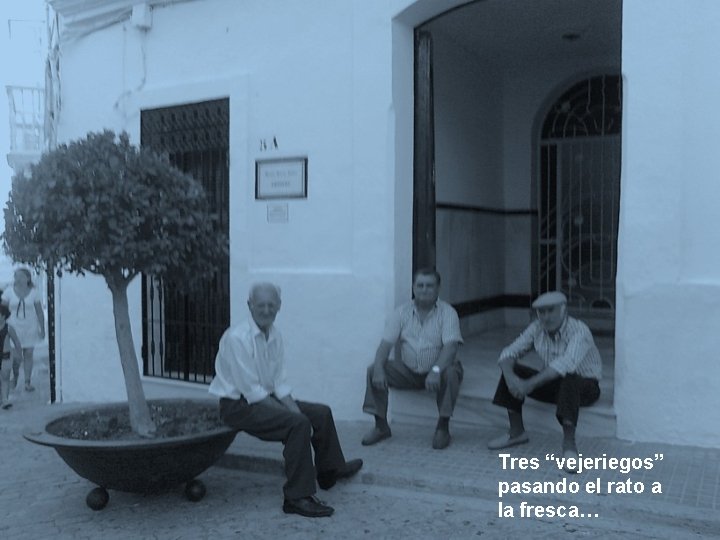 Tres “vejeriegos” pasando el rato a la fresca… 