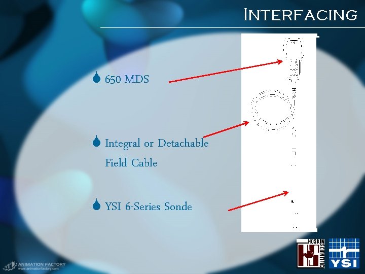 Interfacing 650 MDS Integral or Detachable Field Cable YSI 6 -Series Sonde Interfacing 650 MDS Integral or Detachable Field Cable YSI 6 -Series Sonde