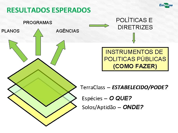 RESULTADOS ESPERADOS PROGRAMAS PLANOS AGÊNCIAS POLÍTICAS E DIRETRIZES INSTRUMENTOS DE POLITICAS PÚBLICAS (COMO FAZER)