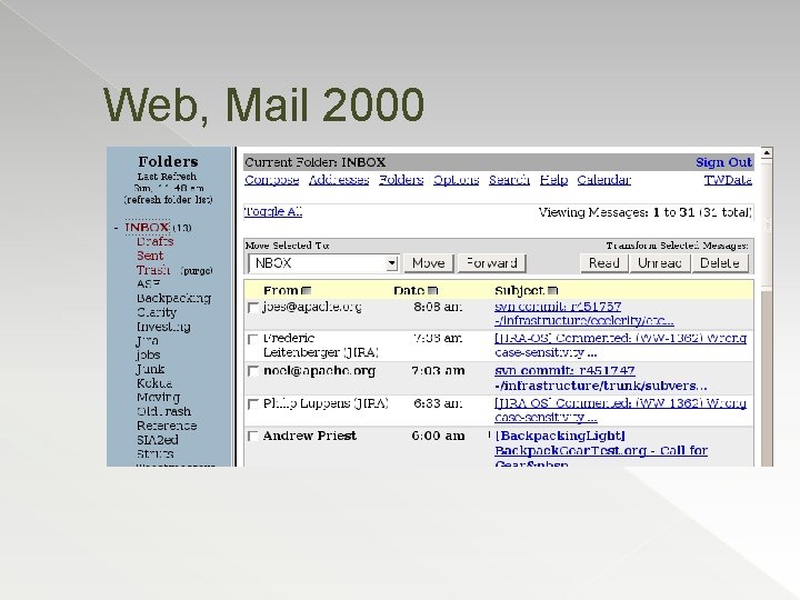 Web, Mail 2000 