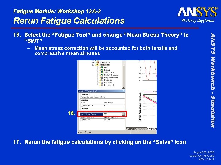Fatigue Module: Workshop 12 A-2 Rerun Fatigue Calculations Workshop Supplement – Mean stress correction