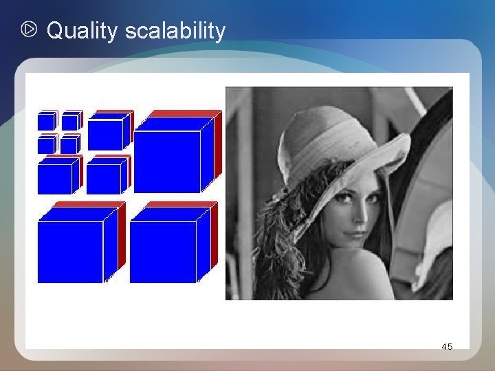 Quality scalability 45 Quality scalability 45