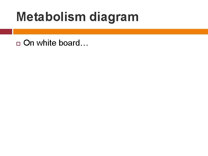 Metabolism diagram On white board… 