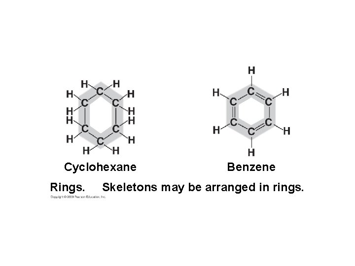 Cyclohexane Rings. Benzene Skeletons may be arranged in rings. 