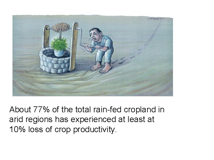 About 77% of the total rain-fed cropland in arid regions has experienced at least About 77% of the total rain-fed cropland in arid regions has experienced at least