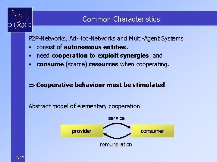 Common Characteristics P 2 P-Networks, Ad-Hoc-Networks and Multi-Agent Systems • consist of autonomous entities,